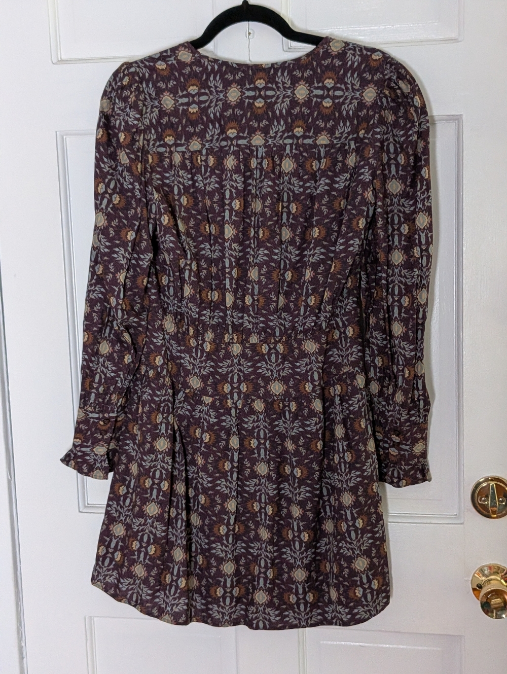 ba&sh Tracy Printed Mini Dress Boho Long Sleeve EU 1 / US S - Picture 6 of 6